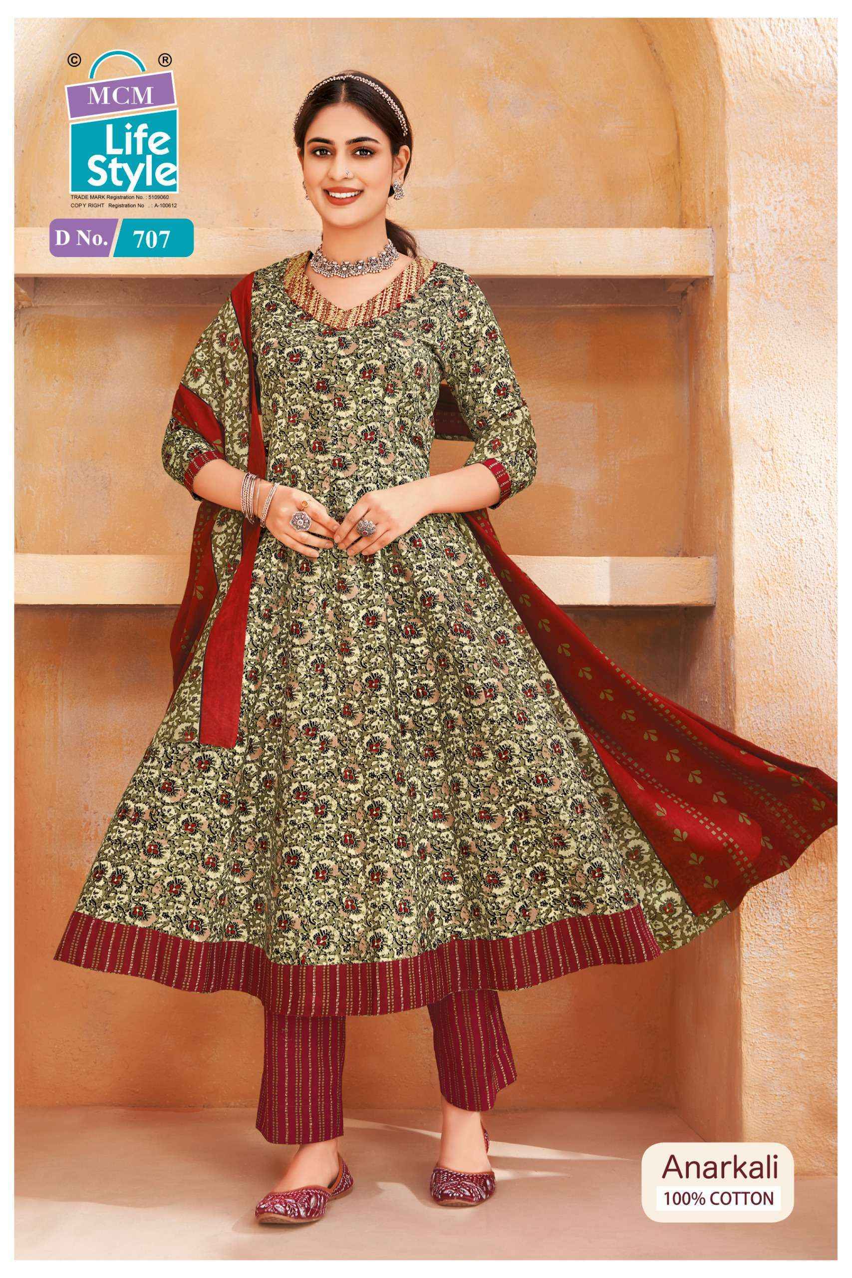 MCM Lifestyle Anarkali Vol 7 Cotton Readymade Suit ( 10 pcs Catalogue ) Wholesale Catalog Surat