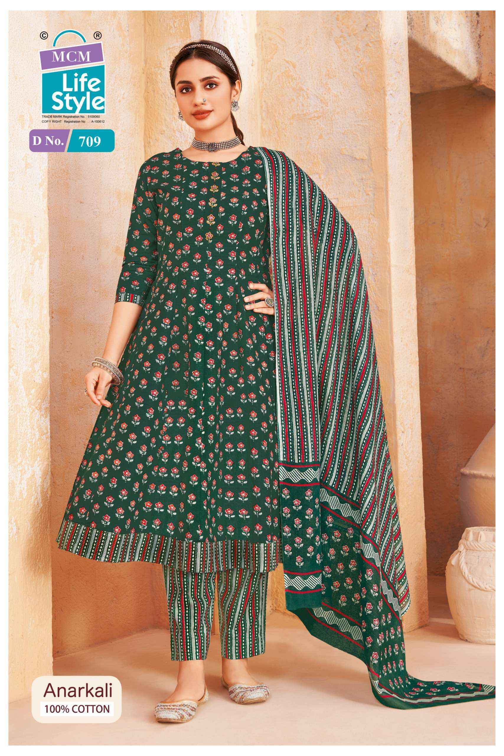 MCM Lifestyle Anarkali Vol 7 Cotton Readymade Suit ( 10 pcs Catalogue ) Wholesale Catalog Surat