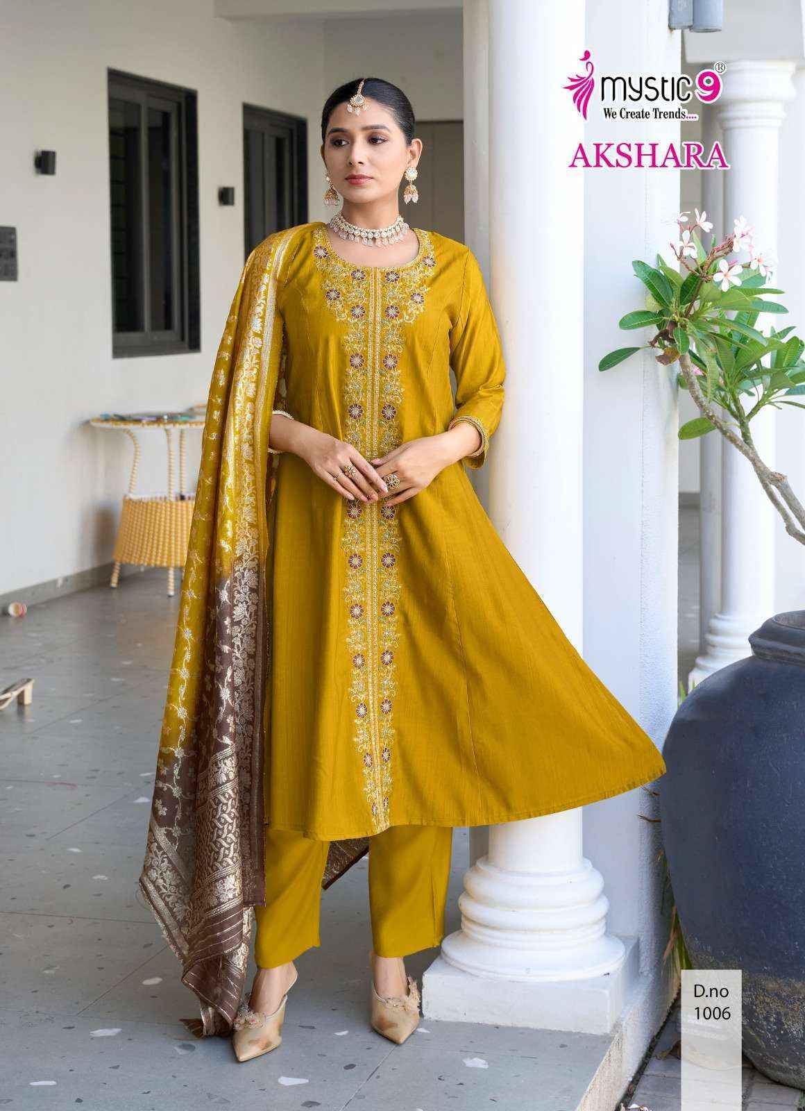 Mystic 9 Akshara Fancy Kurti Combo Suit Wholesale Price ( 6 Pcs Catalog )