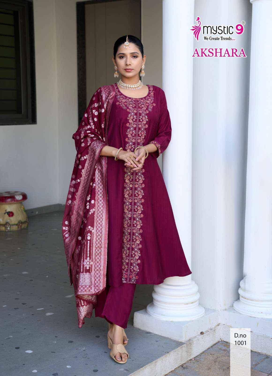 Mystic 9 Akshara Fancy Kurti Combo Suit Wholesale Price ( 6 Pcs Catalog )