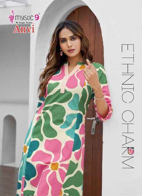Mystic 9 Anvi Cotton Kurti With Bottom Wholesale Price ( 10 Pcs Catalog )