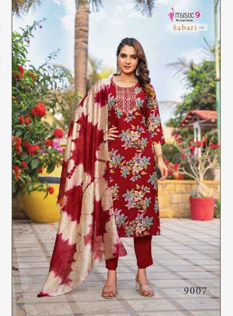 Mystic 9 Sabri Vol 9 Reyon Kurti Combo Wholesale Price ( 8 Pcs Catalog )