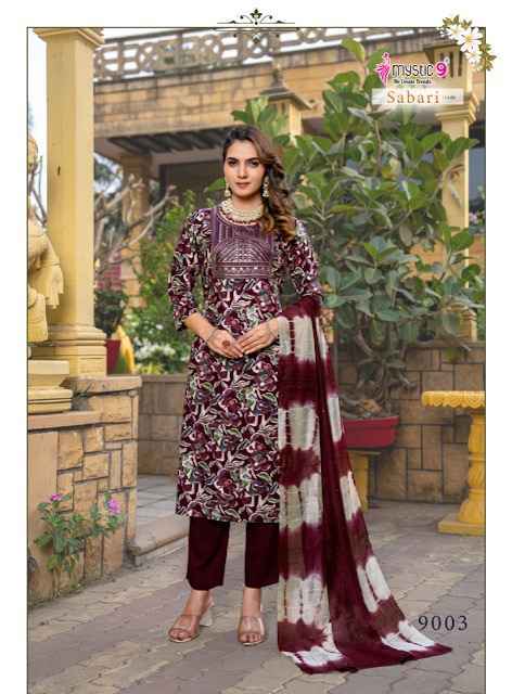 Mystic 9 Sabri Vol 9 Reyon Kurti Combo Wholesale Price ( 8 Pcs Catalog )