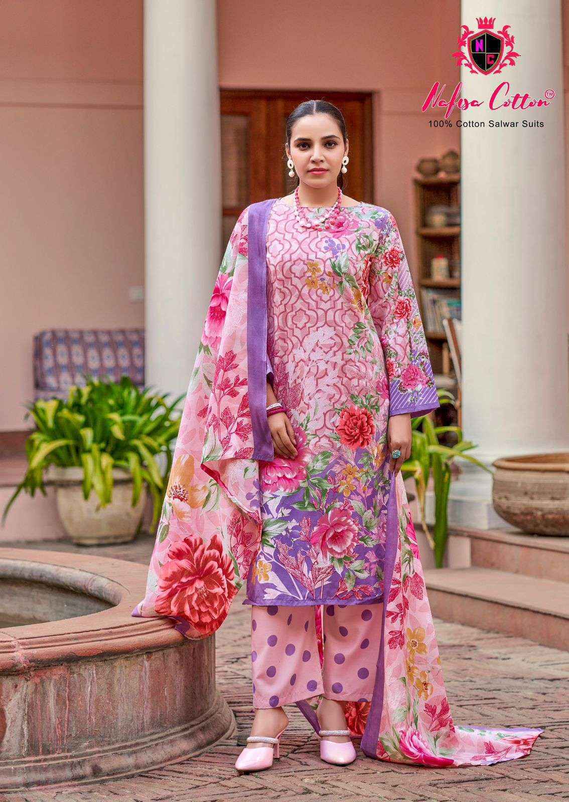 Nafisa Cotton Majestic Cotton Dress Material Wholesale Price ( 6 Pcs Catalog )