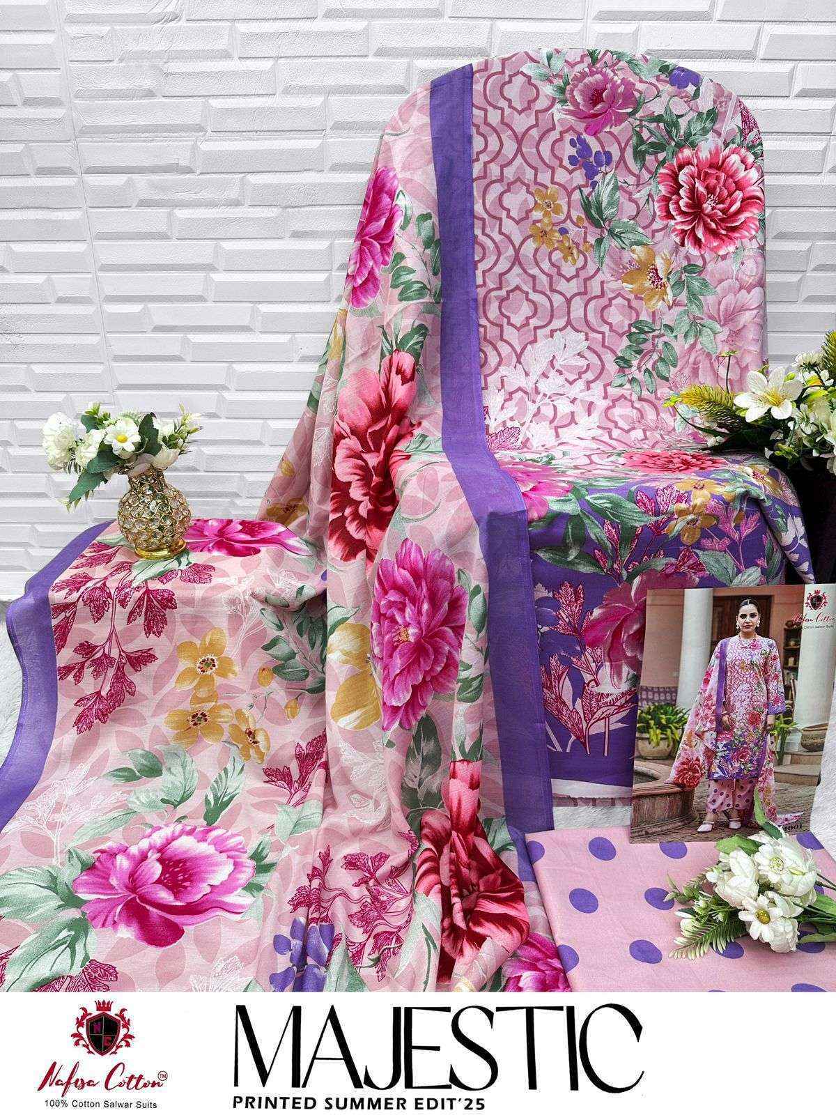 Nafisa Cotton Majestic Cotton Dress Material Wholesale Price ( 6 Pcs Catalog )