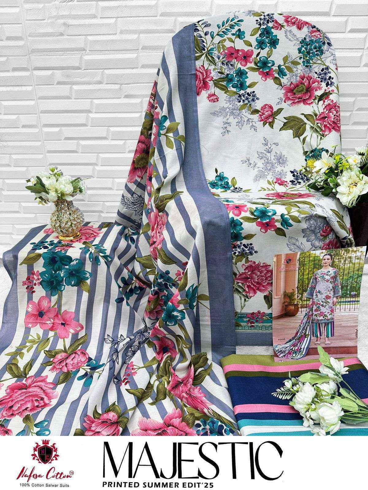 Nafisa Cotton Majestic Cotton Dress Material Wholesale Price ( 6 Pcs Catalog )