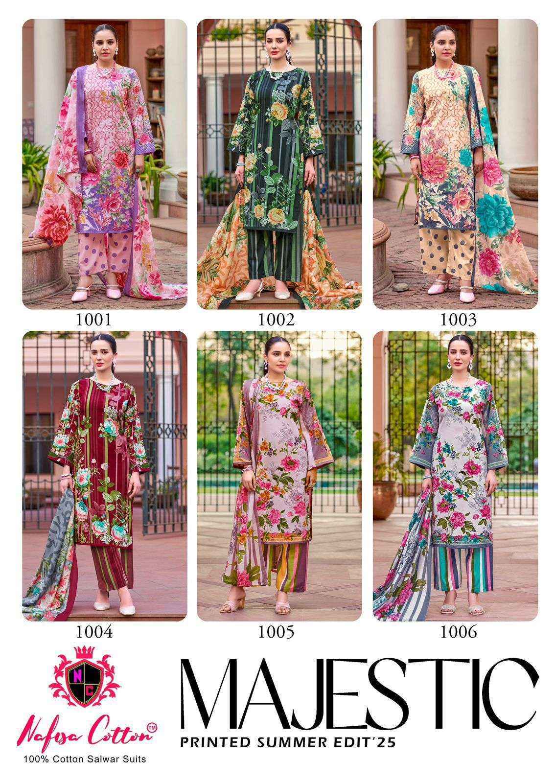Nafisa Cotton Majestic Cotton Dress Material Wholesale Price ( 6 Pcs Catalog )