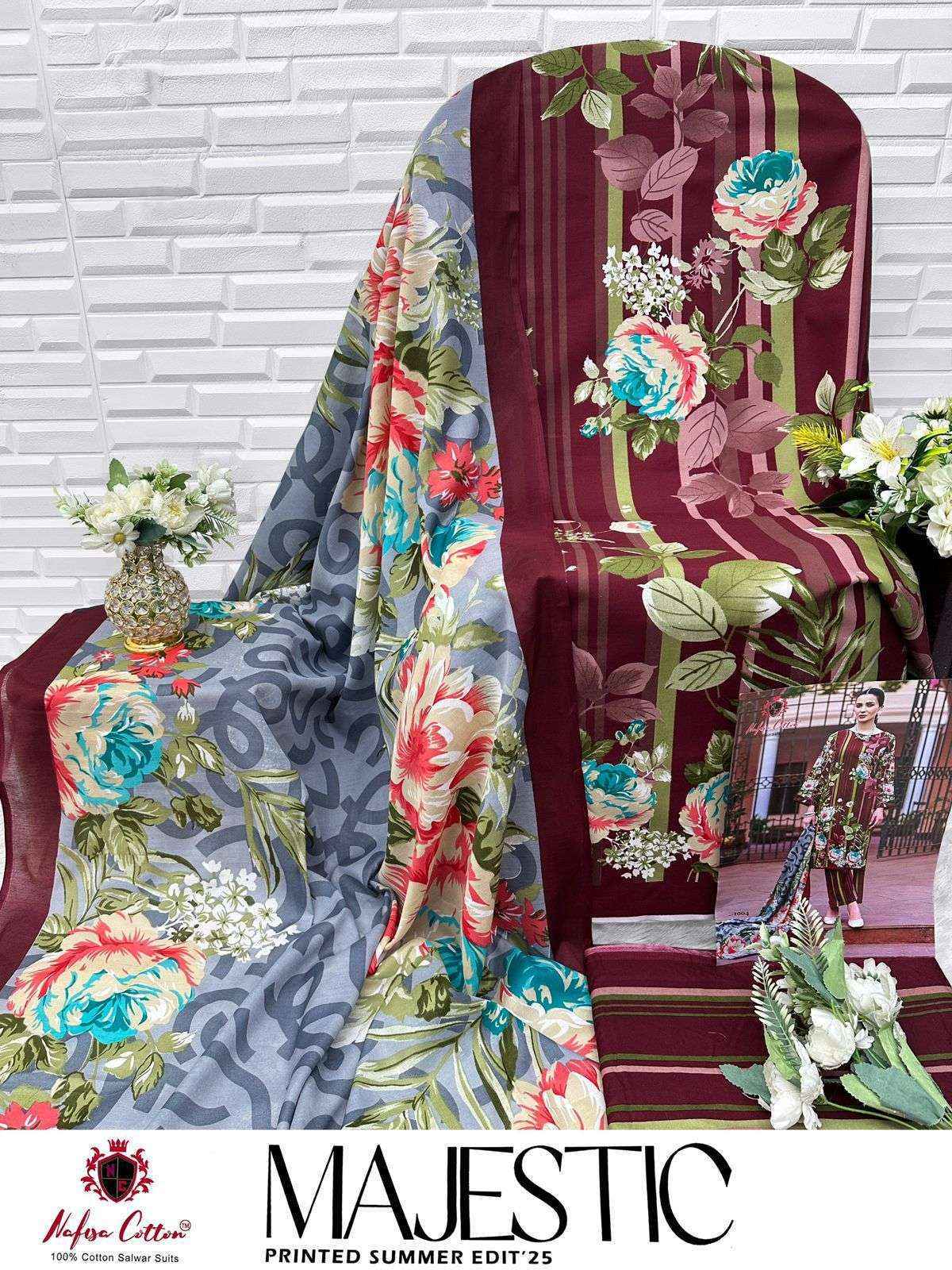 Nafisa Cotton Majestic Cotton Dress Material Wholesale Price ( 6 Pcs Catalog )