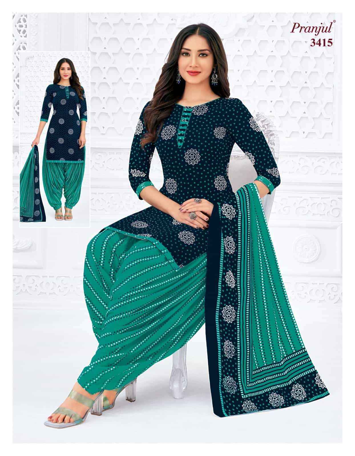 Pranjul Priyanshi Vol 34 Pure cotton pranjul dress material new catalogue ( 12 Pcs Catalog )