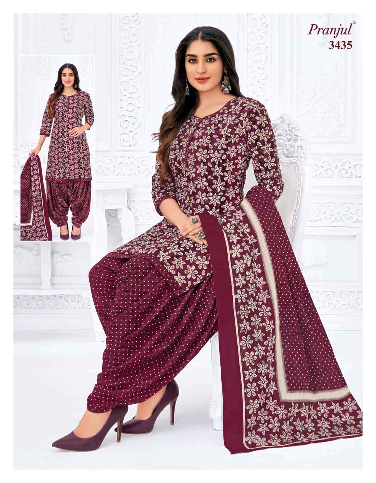 Pranjul Priyanshi Vol 34 Pure cotton pranjul dress material new catalogue ( 6 Pcs Catalog )