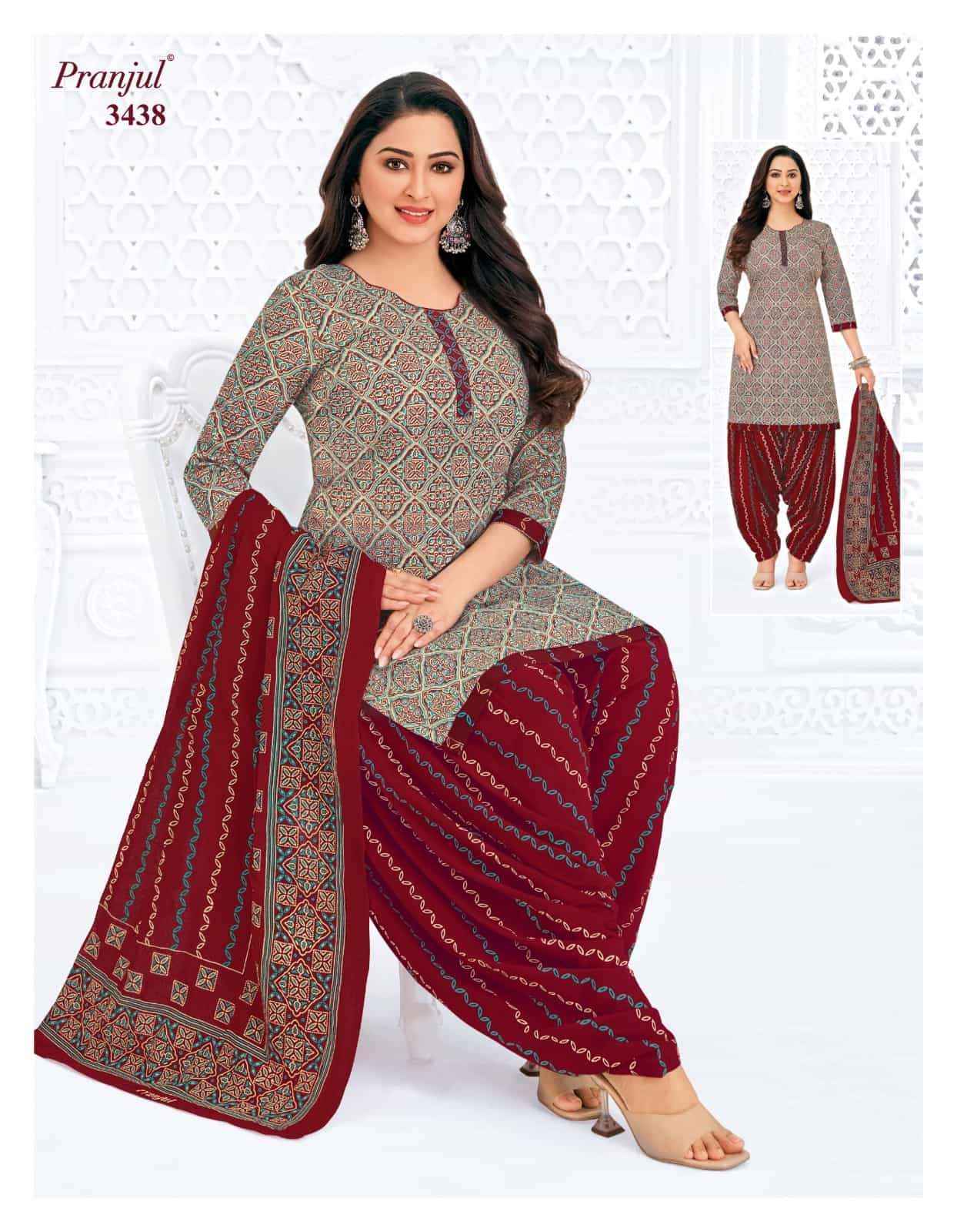 Pranjul Priyanshi Vol 34 Pure Cotton Unstitched Salwar Suits Surat Wholesale ( 6 Pcs Catalog )