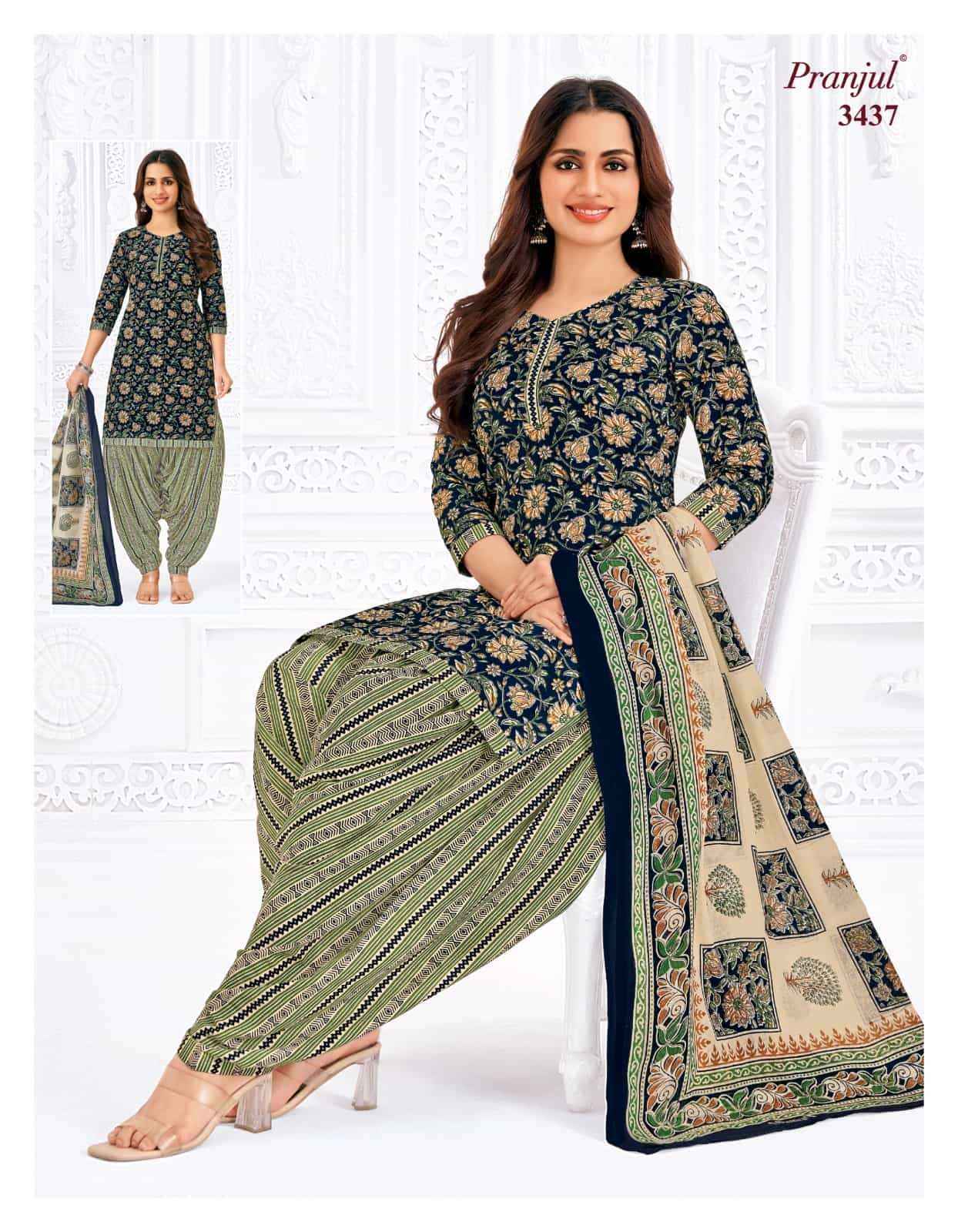 Pranjul Priyanshi Vol 34 Pure Cotton Unstitched Salwar Suits Surat Wholesale ( 6 Pcs Catalog )