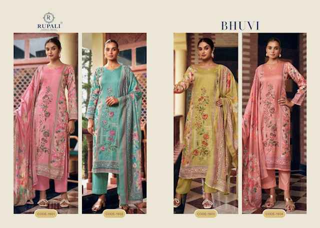 Rupali Fashion Bhuvi Jaam Satin Dress Material Wholesale Price ( 4 Pcs Catalog )
