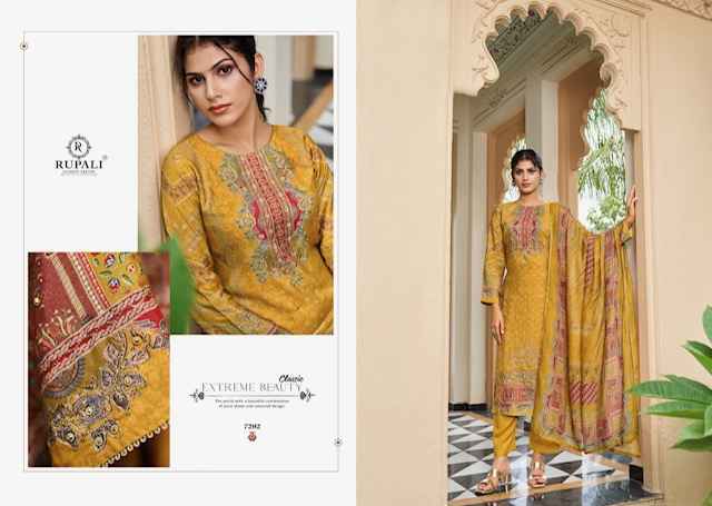 Rupali Fashion Sunera Viscouse Musline Dress Material Wholesale Price ( 4 Pcs Catalog )