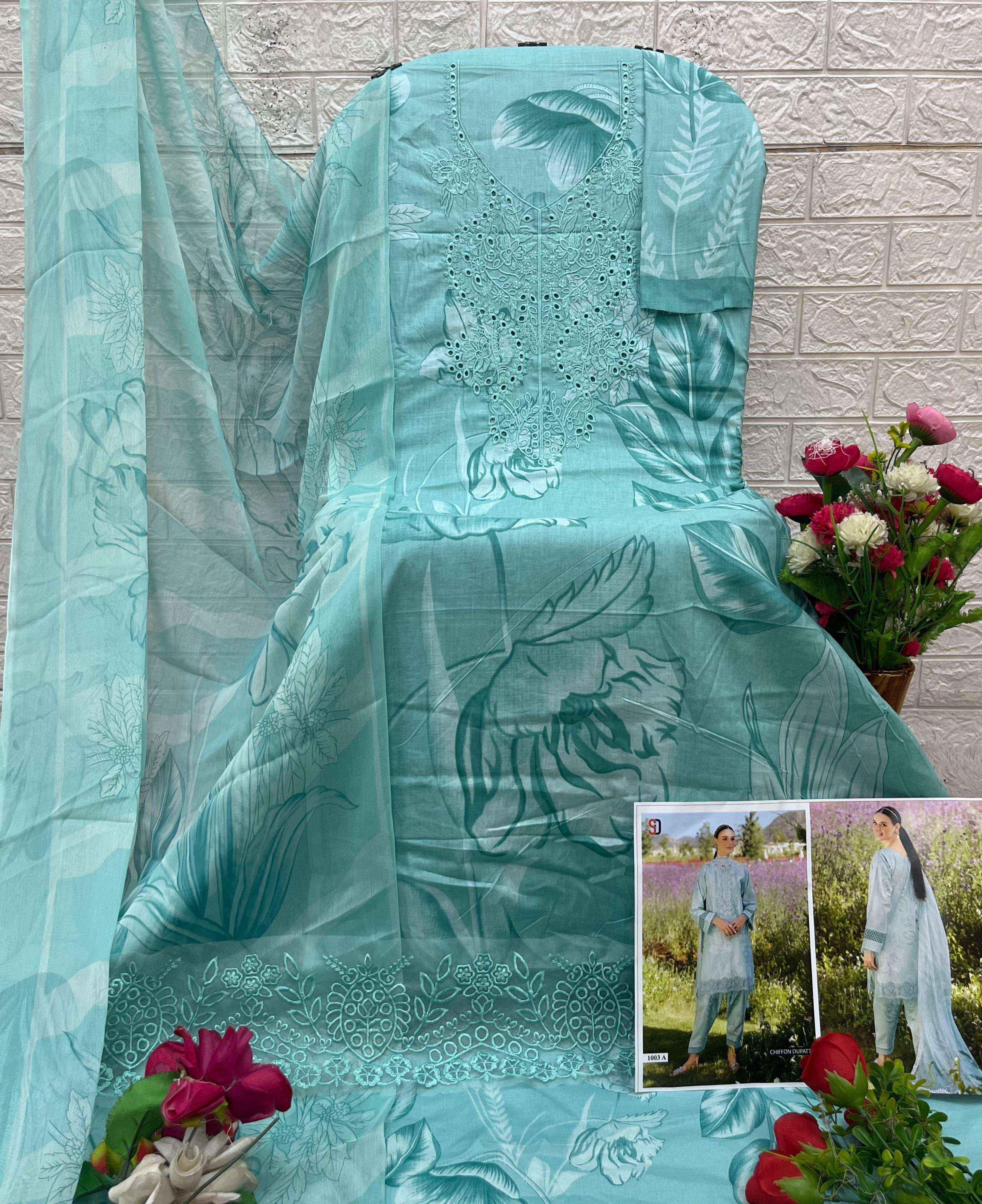 Shraddha Designer Flora Vol 1 Lawn Cotton Dress Material 6 pcs Catalogue