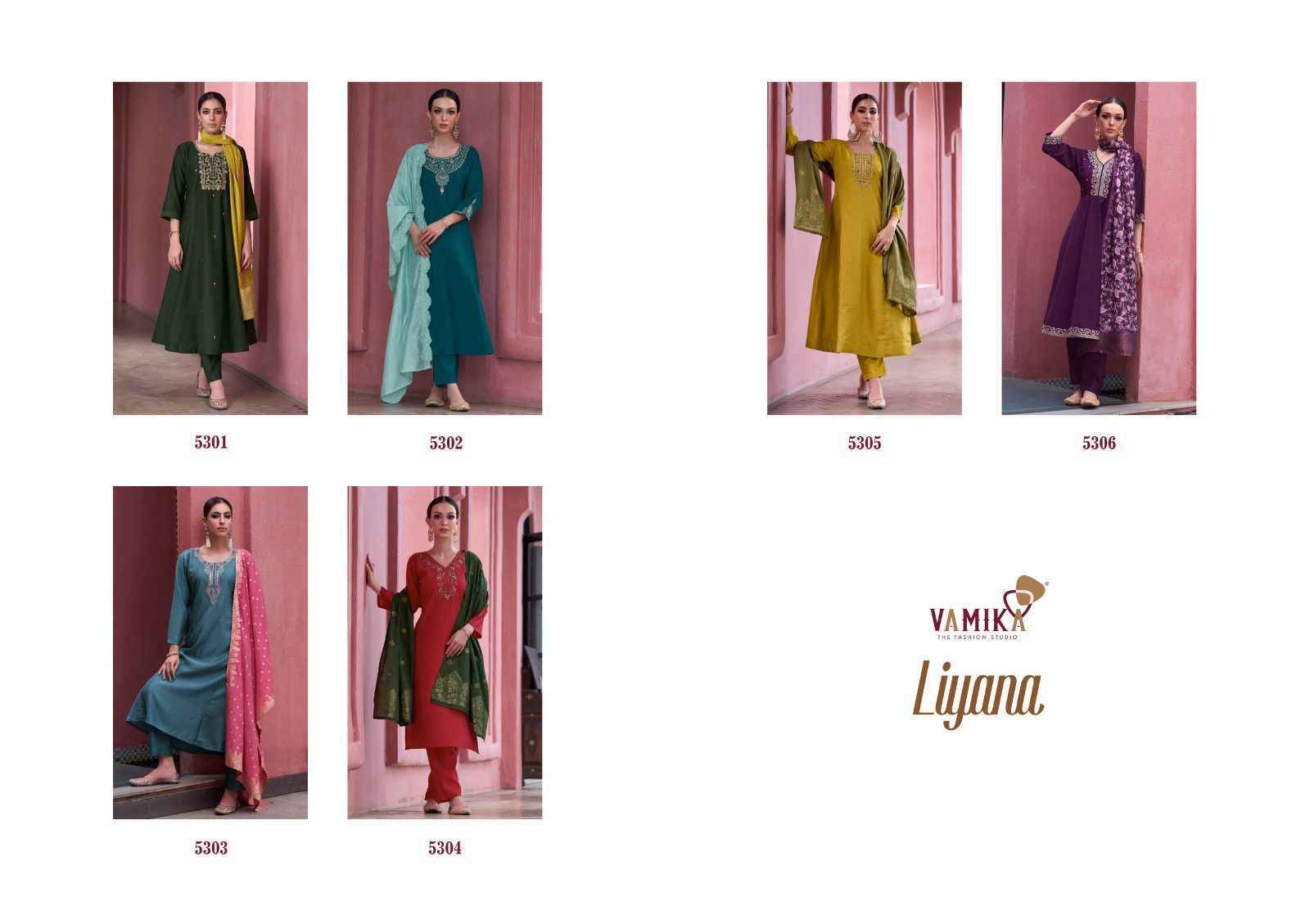 Vamika Liyana Readymade Viscouse Suit ( 6 Pcs Catalog )