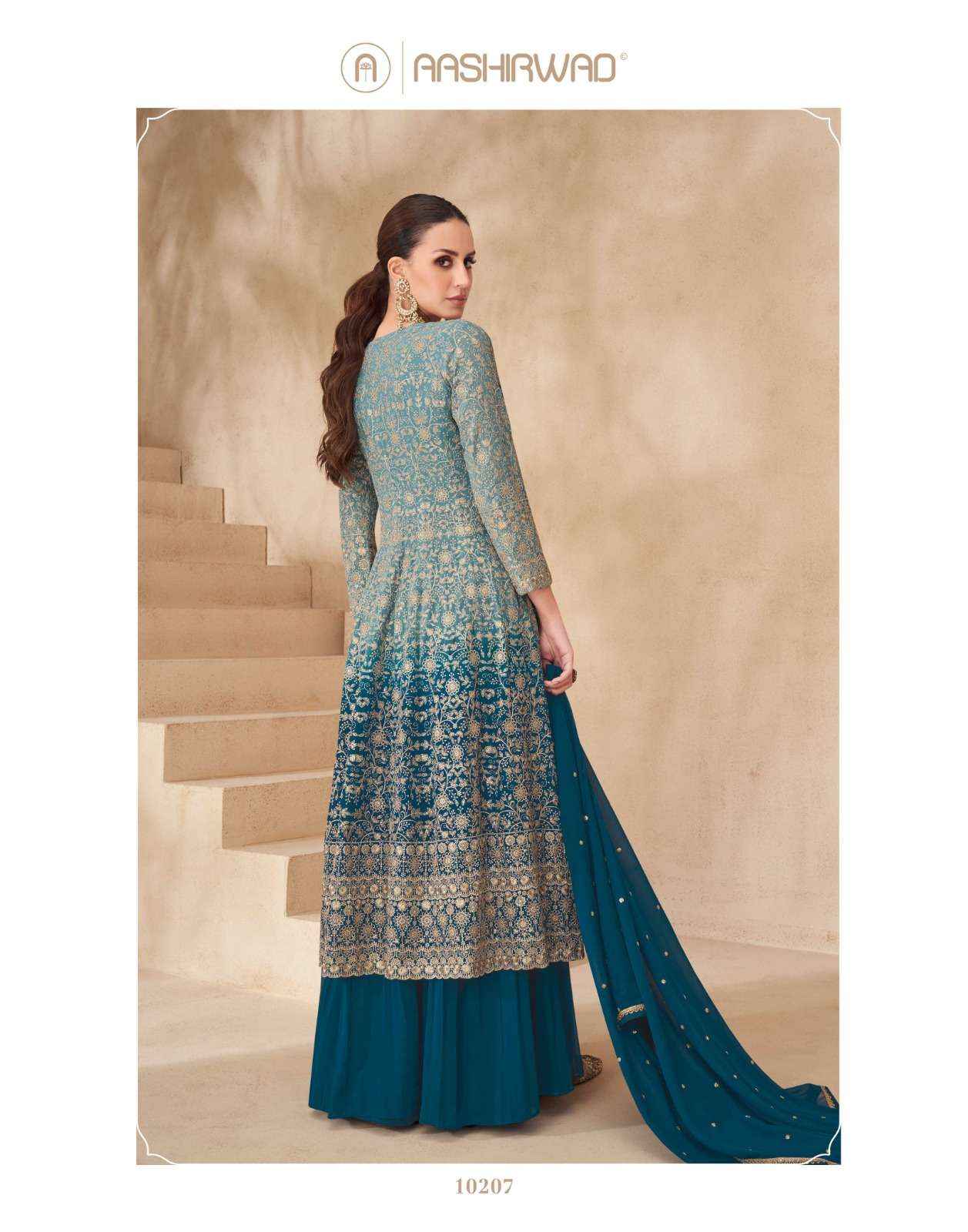 AASHIRWAD CREATION GULNAAZ HEAVY EMBROIDERED WEDDING WEAR DRESS ( 4 PCS CATALOG )