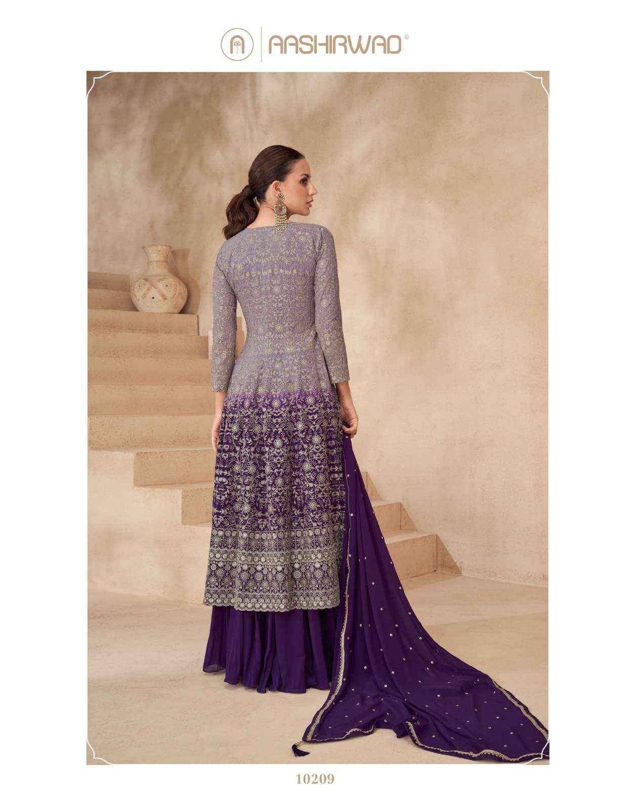 AASHIRWAD CREATION GULNAAZ HEAVY EMBROIDERED WEDDING WEAR DRESS ( 4 PCS CATALOG )