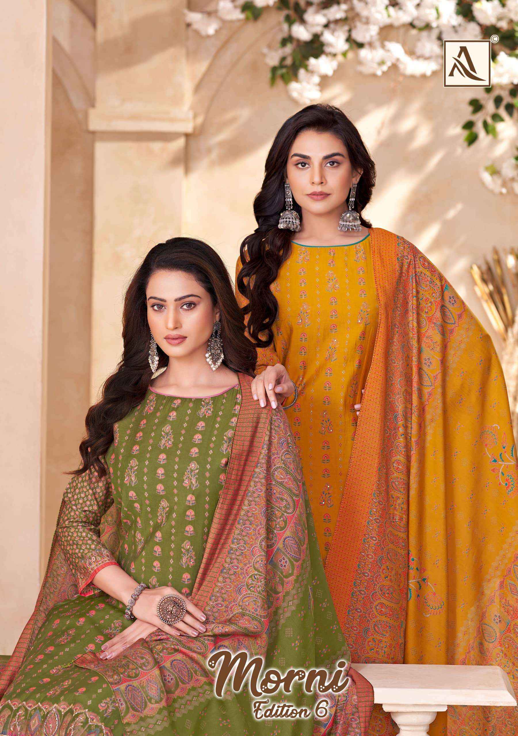 Alok Suit Morni Edition 6 pure modal Dress Material Surat Wholesaler ( 4 Pcs Catalogue )