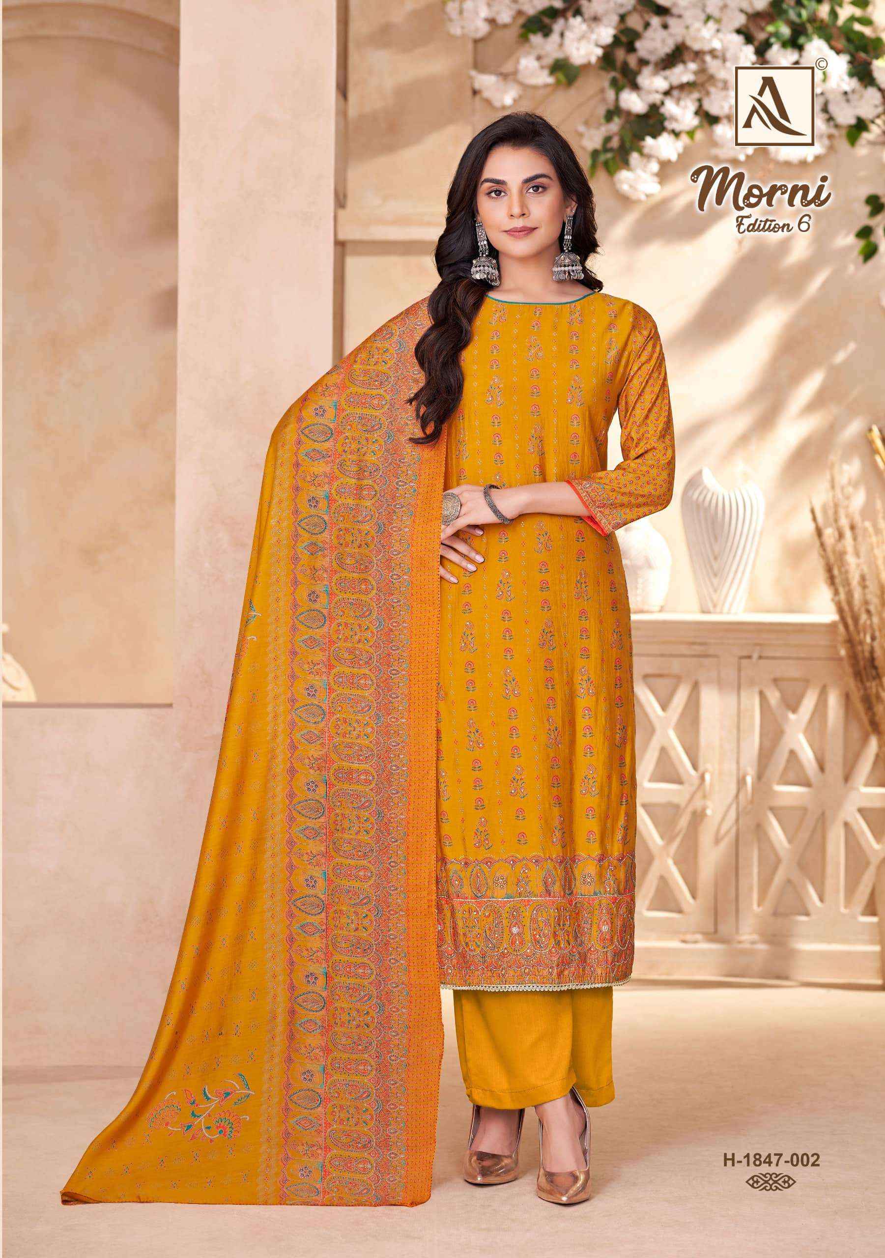 Alok Suit Morni Edition 6 pure modal Dress Material Surat Wholesaler ( 4 Pcs Catalogue )