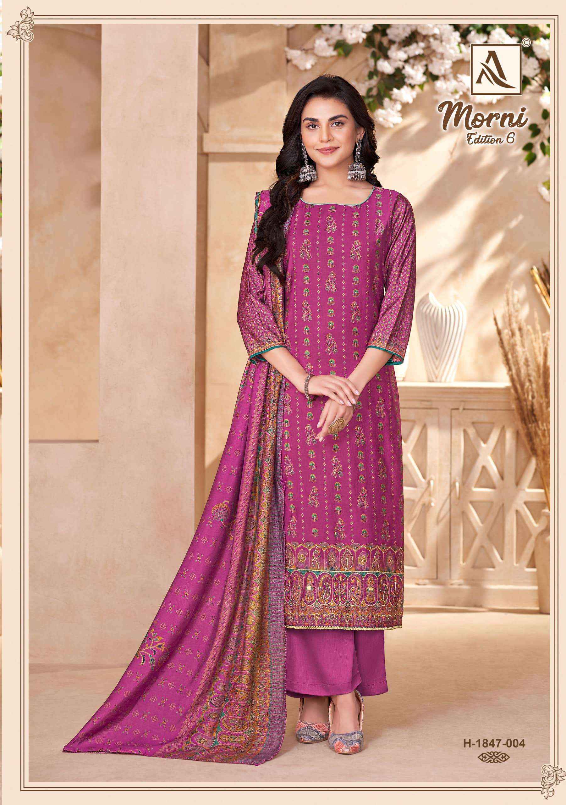 Alok Suit Morni Edition 6 pure modal Dress Material Surat Wholesaler ( 4 Pcs Catalogue )