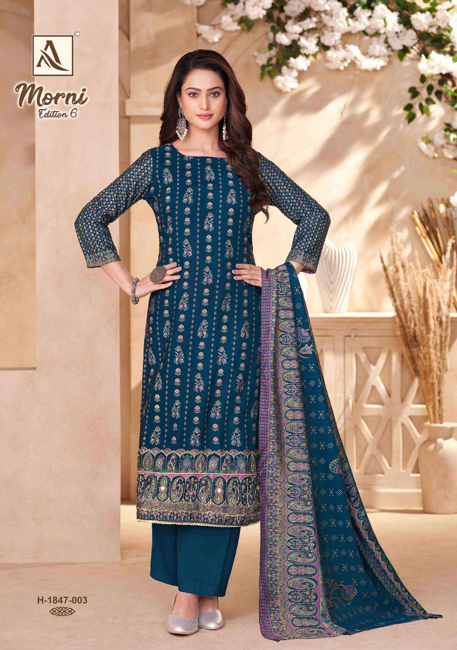 Alok Suit Morni Edition 6 pure modal Dress Material Surat Wholesaler ( 4 Pcs Catalogue )