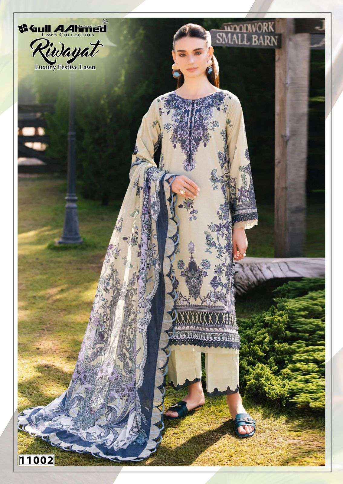 Gul Ahmed Riwayat Vol 11 Printed Pure Lawn Dress Material Wholesale Price ( 6 Pcs Catalog )