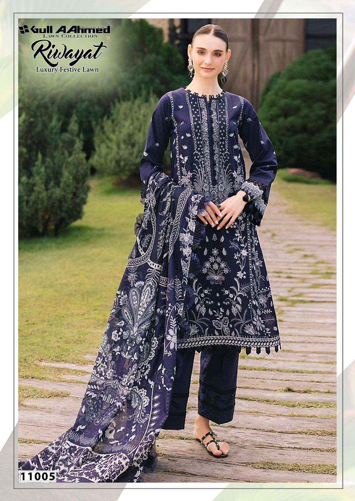 Gul Ahmed Riwayat Vol 11 Printed Pure Lawn Dress Material Wholesale Price ( 6 Pcs Catalog )