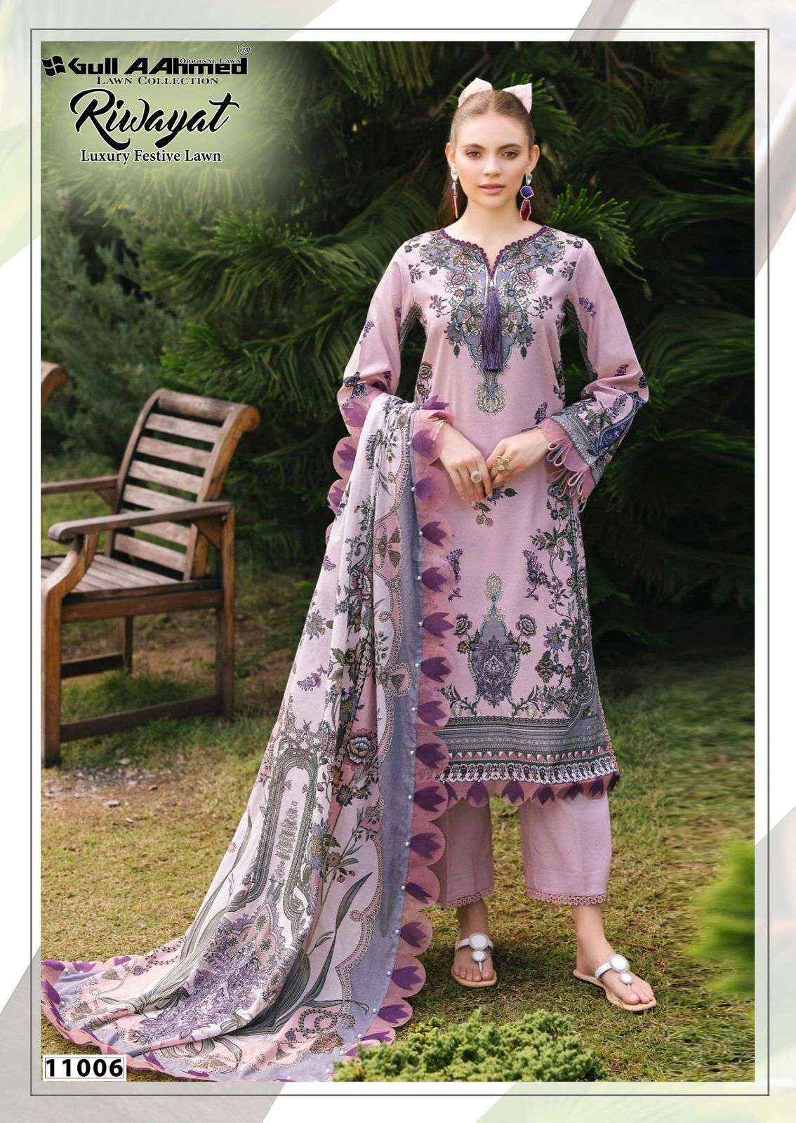 Gul Ahmed Riwayat Vol 11 Printed Pure Lawn Dress Material Wholesale Price ( 6 Pcs Catalog )