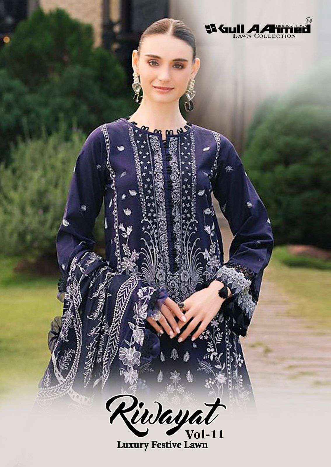 Gul Ahmed Riwayat Vol 11 Printed Pure Lawn Dress Material Wholesale Price ( 6 Pcs Catalog )
