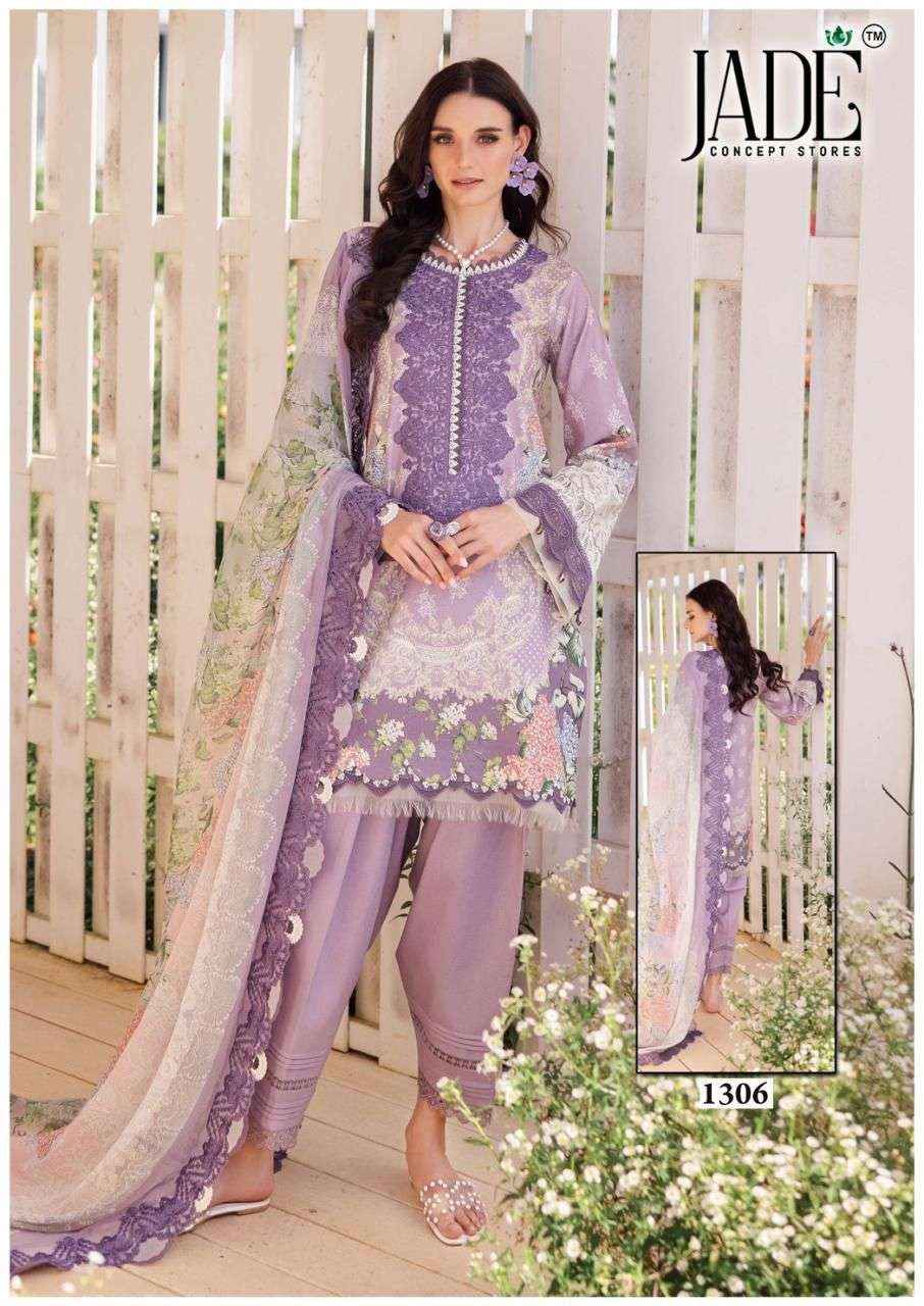 Jade Bin Saeed Vol 13 Pure Heavy Lawn Cotton Dress Material Wholesale Price ( 6 Pcs Catalog )