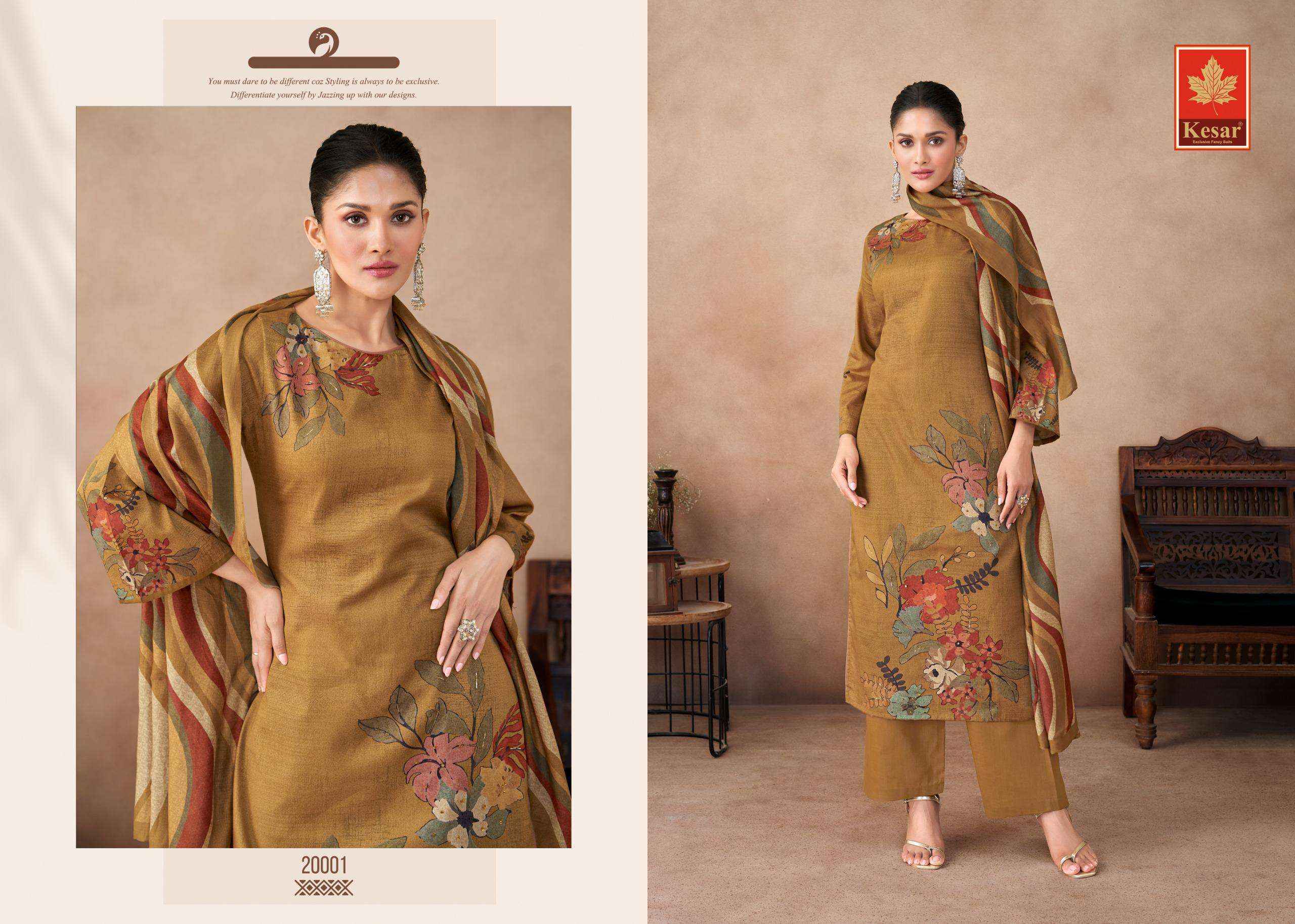 Karachi Prints Kesar Daizy Fancy Pure Jam Satin Dress Wholesale Price ( 4 Pcs Catalog )