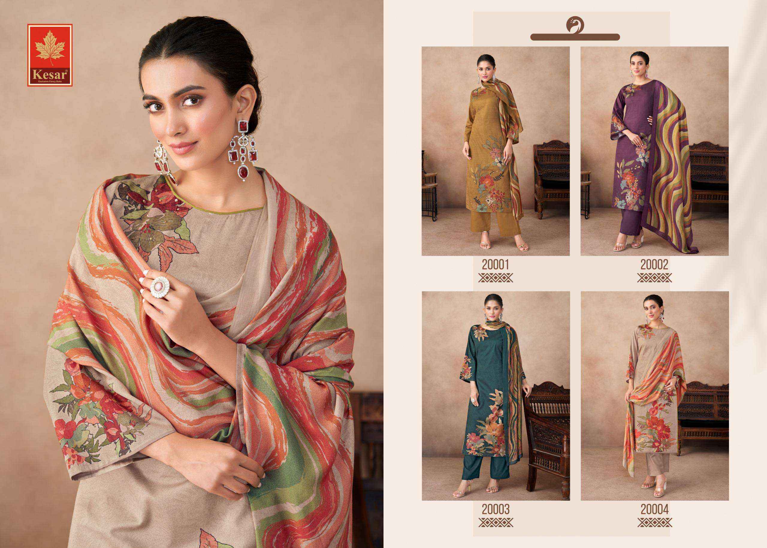 Karachi Prints Kesar Daizy Fancy Pure Jam Satin Dress Wholesale Price ( 4 Pcs Catalog )