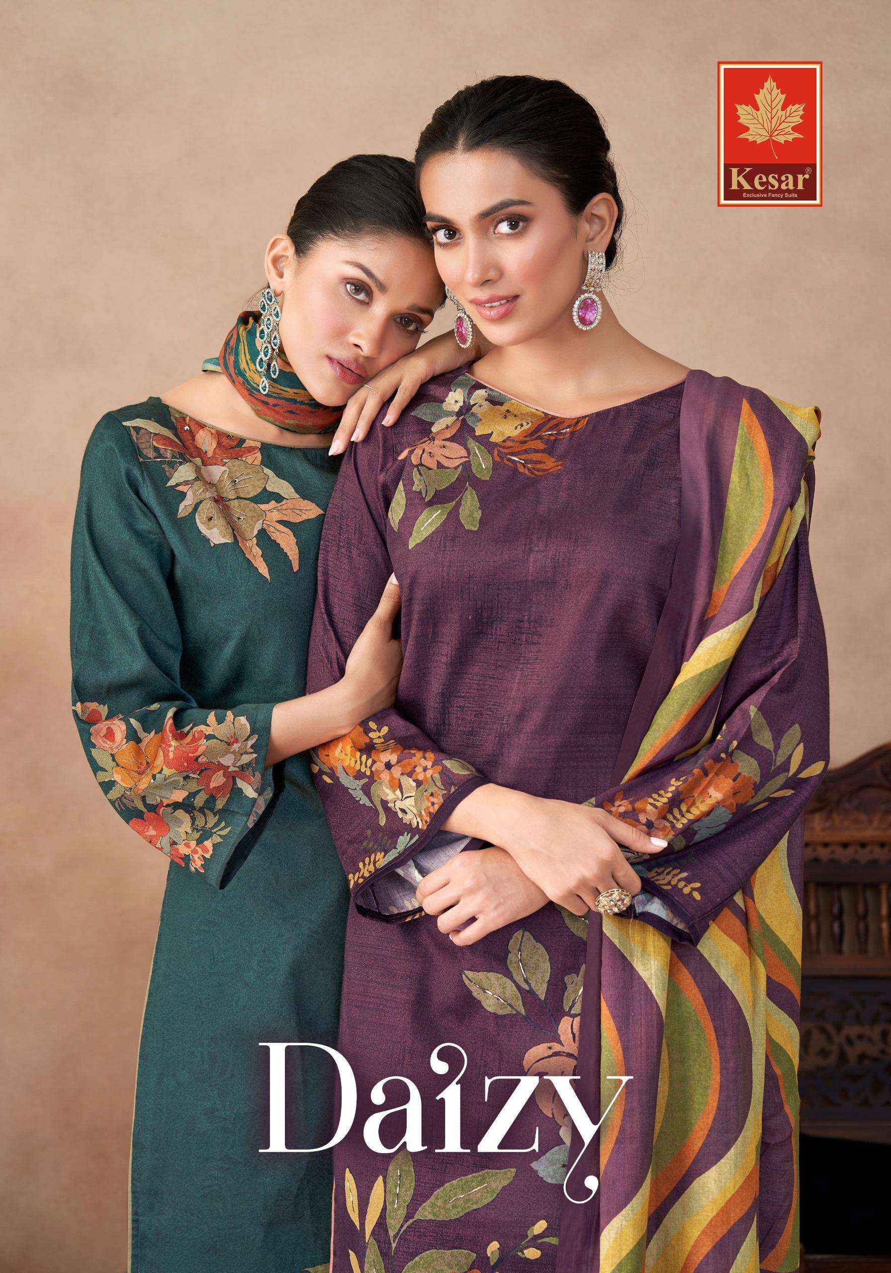 Karachi Prints Kesar Daizy Fancy Pure Jam Satin Dress Wholesale Price ( 4 Pcs Catalog )