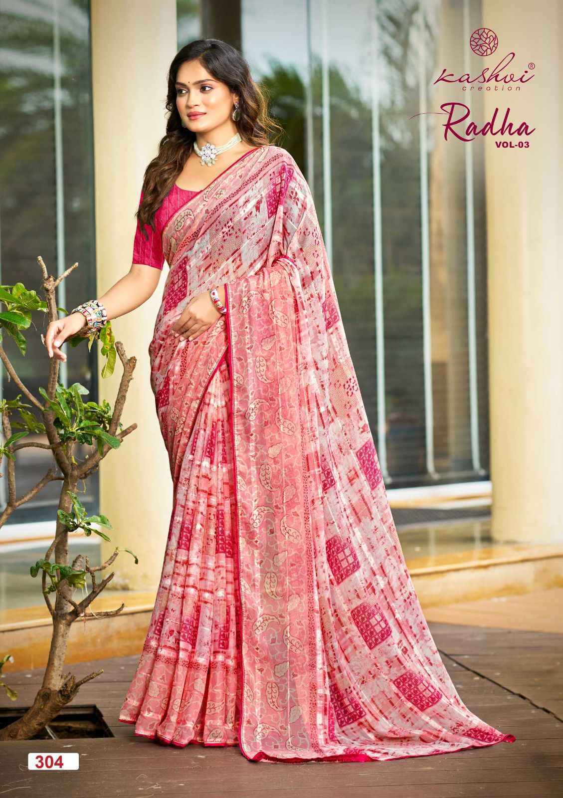 Kashvi Radha Vol 3 Georgette Printed Saree Collection ( 8 Pcs Catalog )