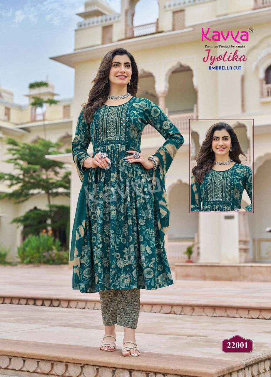 Kavya Jyotika Vol 22 Umbrella Cut Readymade Suits Surat Wholesale ( 10 Pcs Catalogue )