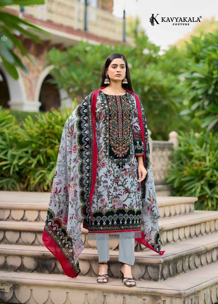 KAVYA KALA RIHAANA Vol-12 PURE CAMBRIC‎ DRESS MATERIAL WHOLESALE PRICE ( 8 PCS CATALOGUE )