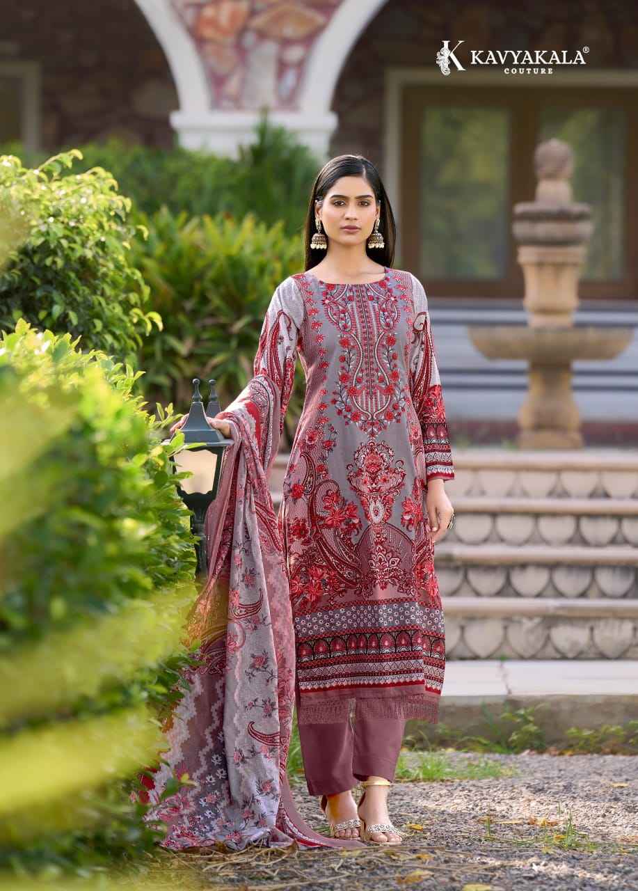 KAVYA KALA RIHAANA Vol-12 PURE CAMBRIC‎ DRESS MATERIAL WHOLESALE PRICE ( 8 PCS CATALOGUE )