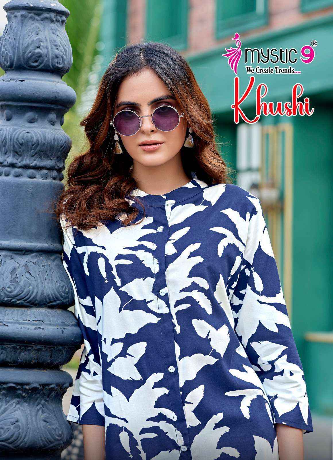 Mystic 9 Khushi Vol 5 Viscouse Kurti With Bottom Set Wholesale Price ( 10 Pcs Catalog )