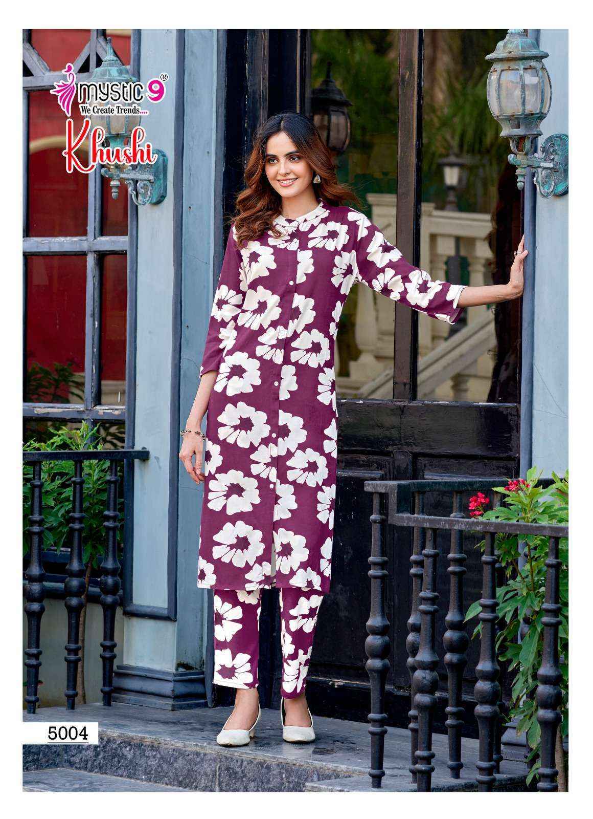 Mystic 9 Khushi Vol 5 Viscouse Kurti With Bottom Set Wholesale Price ( 10 Pcs Catalog )