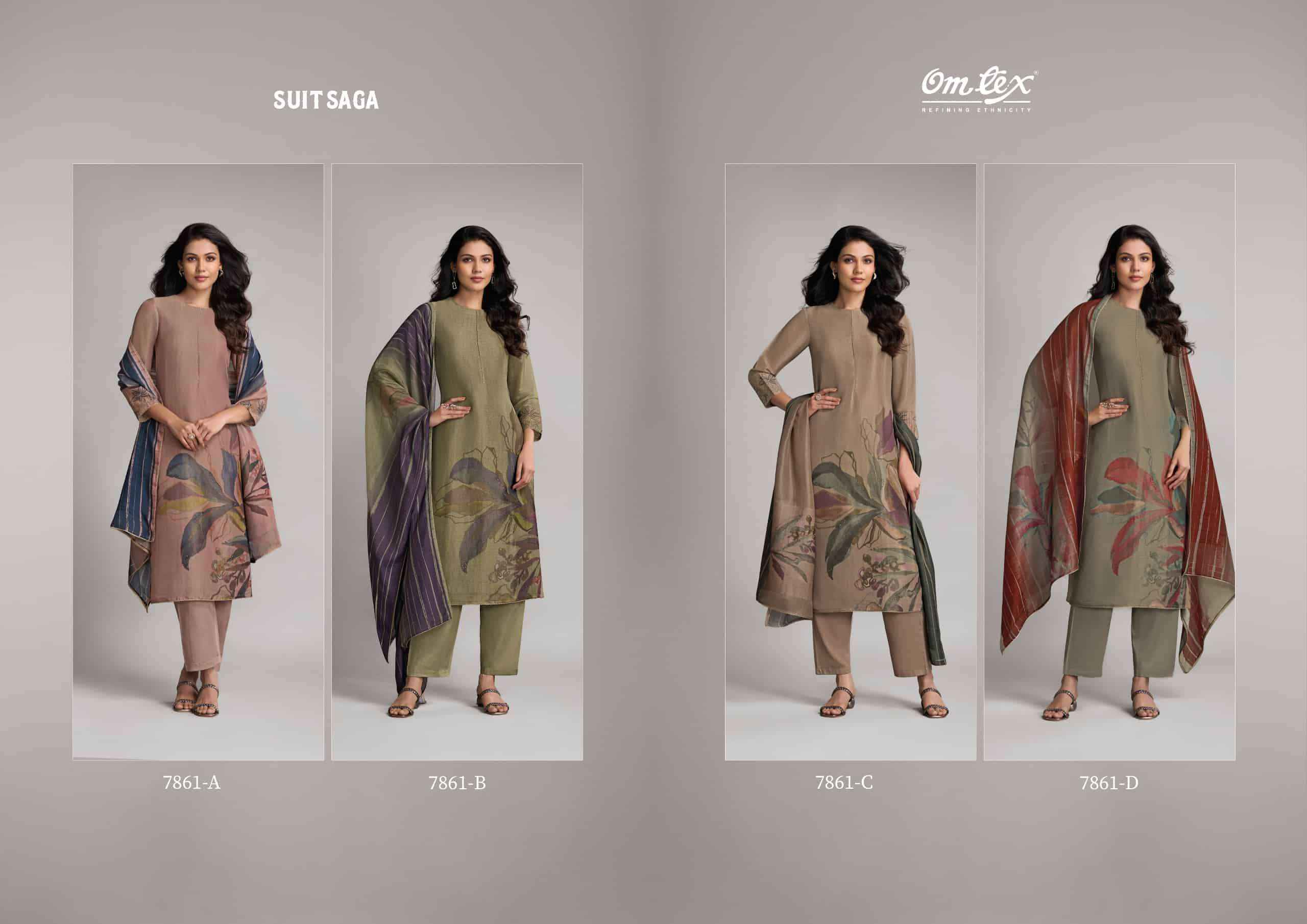 Omtex Suit Saga Exclusive Fancy Ladies Suit  Wholesale Price ( 4 Pcs Catalog )