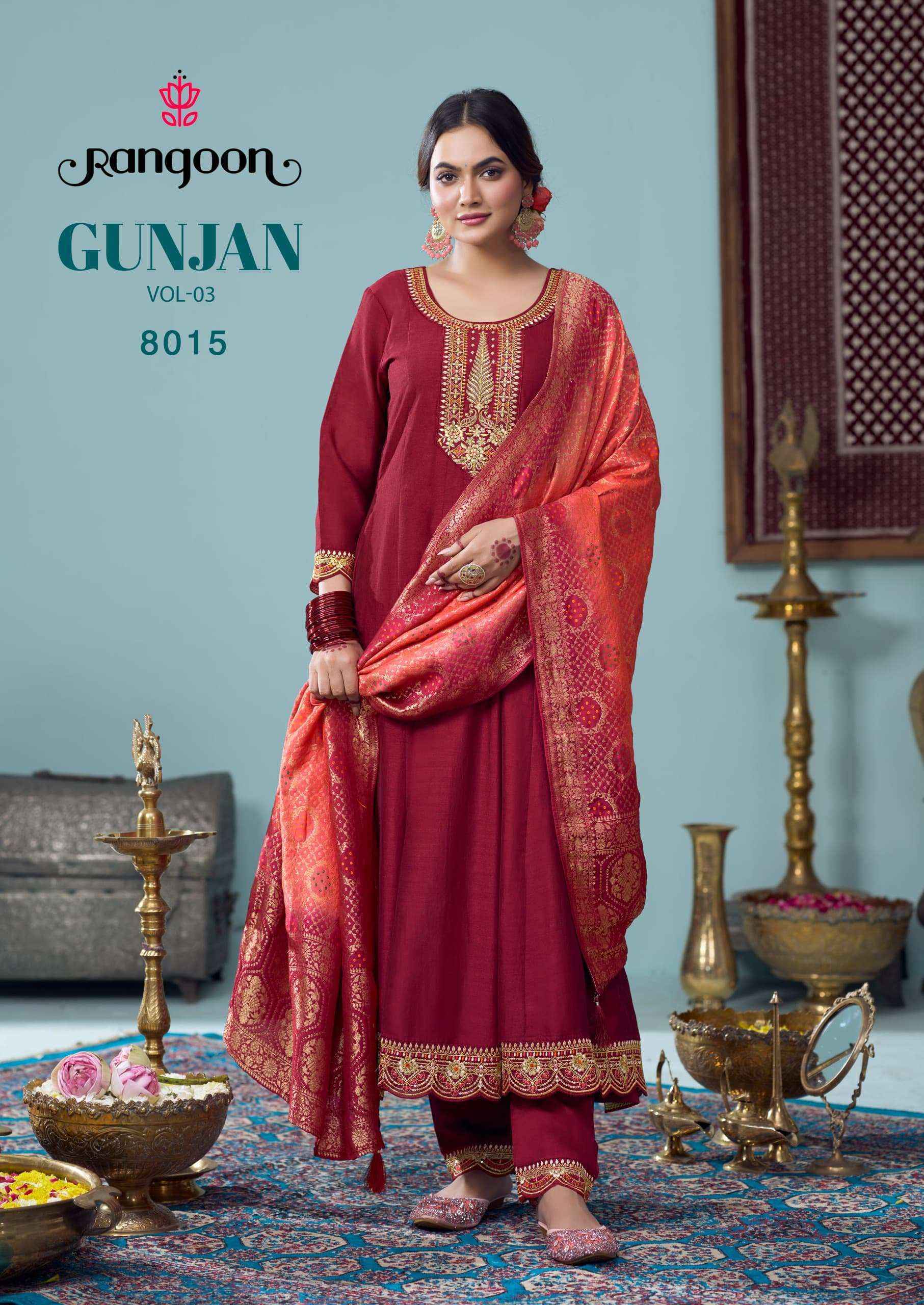 Rangoon Gunjan Vol 3 Readymade Silk Suit Wholesale Price ( 6 Pcs Catalog )