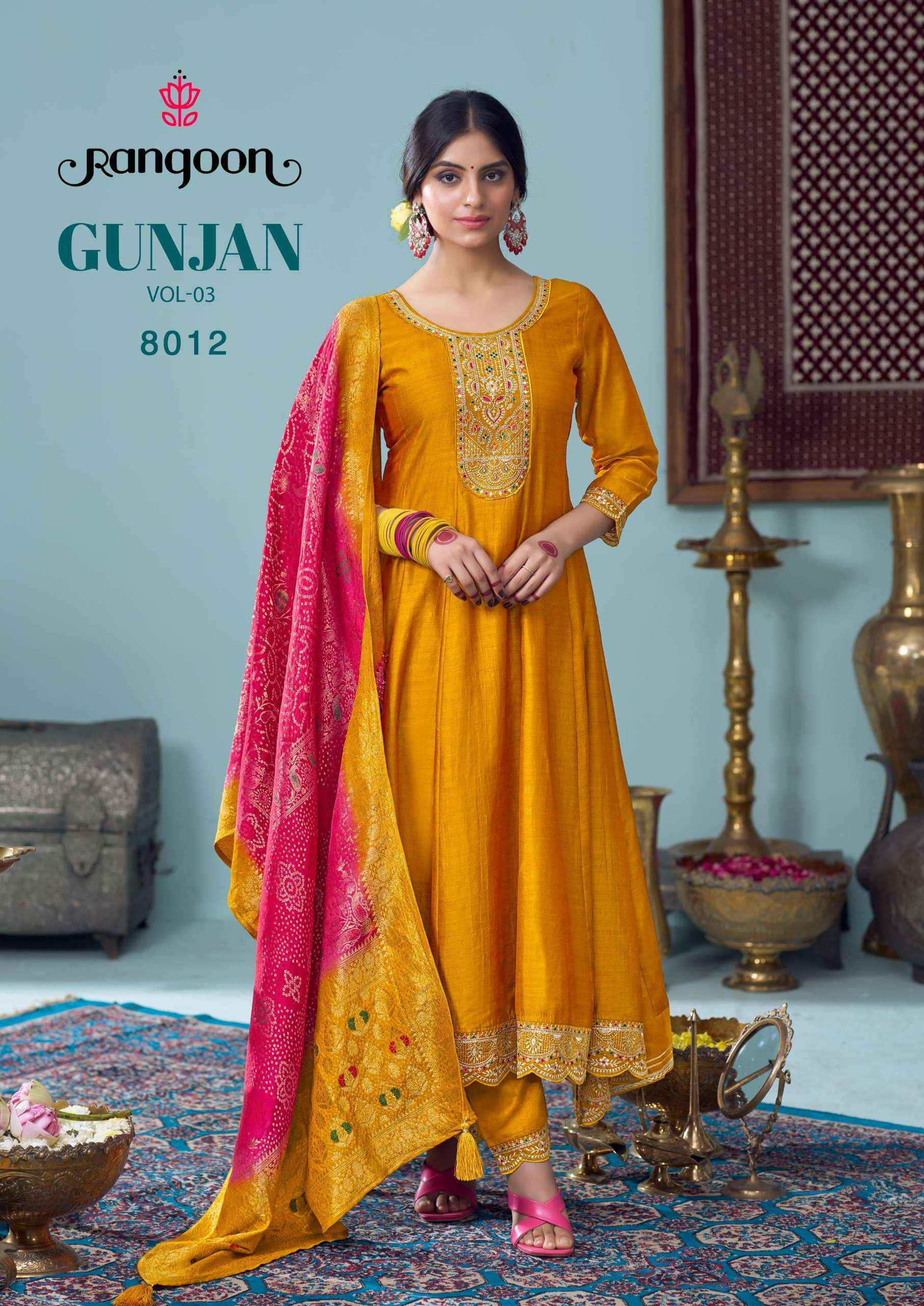 Rangoon Gunjan Vol 3 Readymade Silk Suit Wholesale Price ( 6 Pcs Catalog )