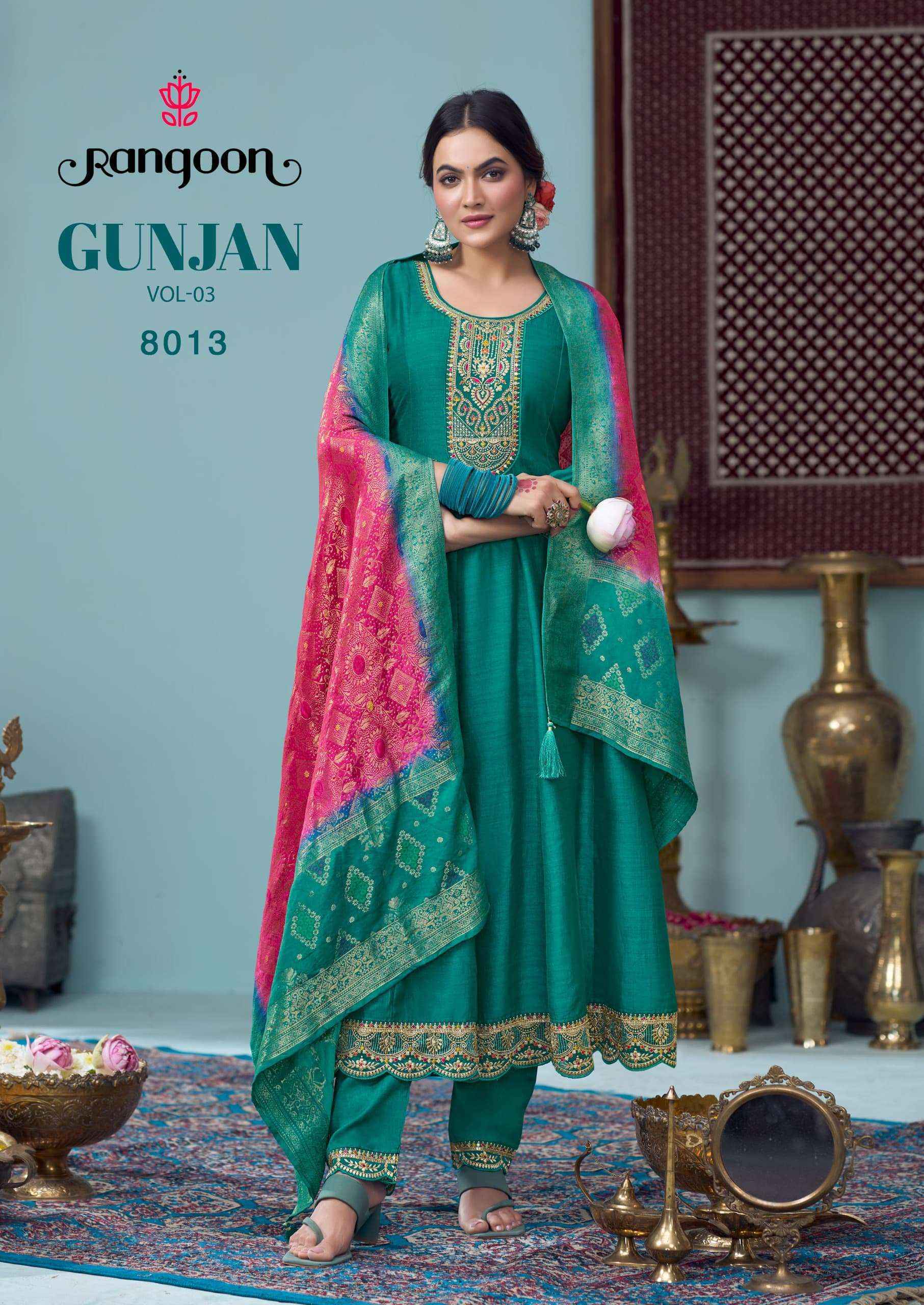 Rangoon Gunjan Vol 3 Readymade Silk Suit Wholesale Price ( 6 Pcs Catalog )
