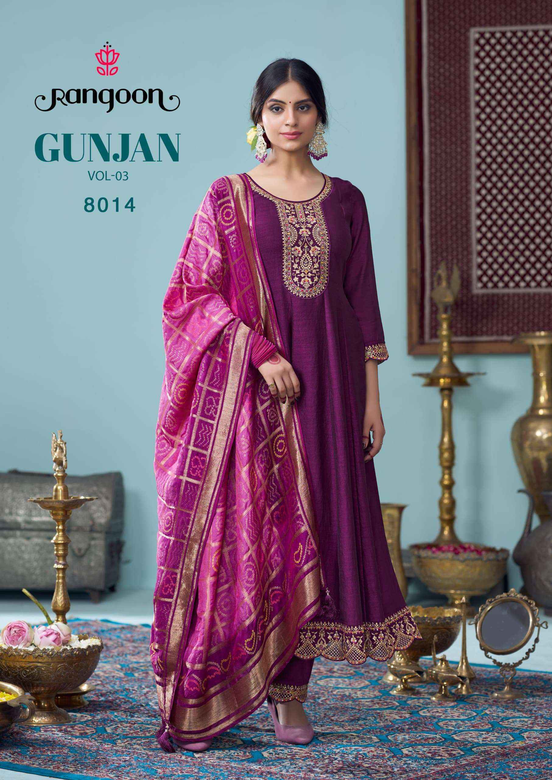 Rangoon Gunjan Vol 3 Readymade Silk Suit Wholesale Price ( 6 Pcs Catalog )