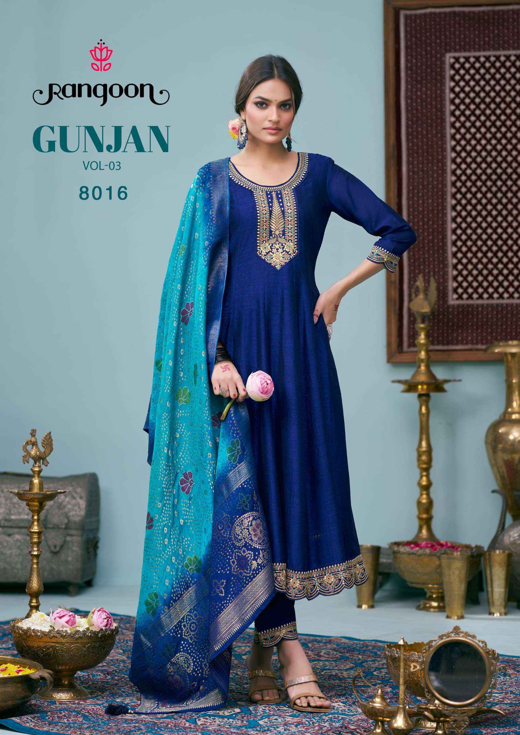 Rangoon Gunjan Vol 3 Readymade Silk Suit Wholesale Price ( 6 Pcs Catalog )