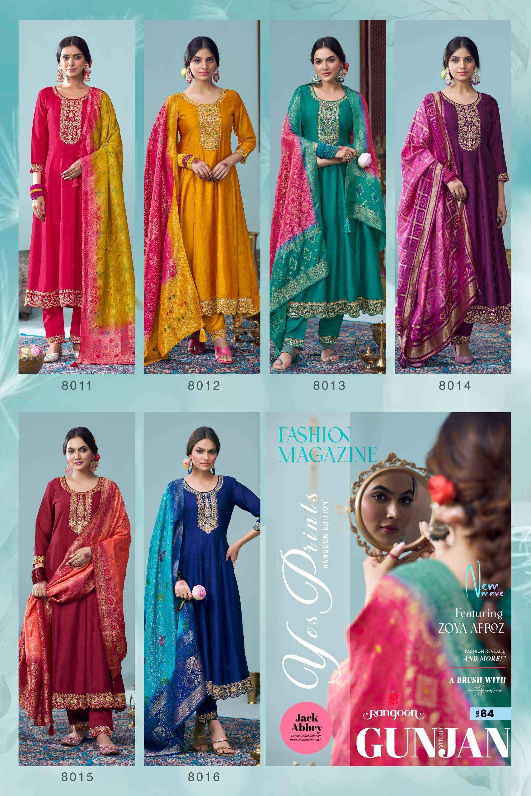 Rangoon Gunjan Vol 3 Readymade Silk Suit Wholesale Price ( 6 Pcs Catalog )