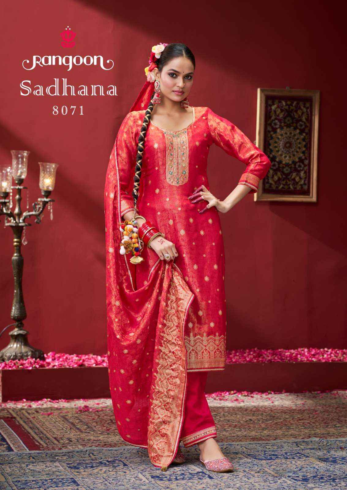 Rangoon Sadhana Jacquard Readymade Suit Wholesale Catalog Surat ( 4 Pcs Catalogue )