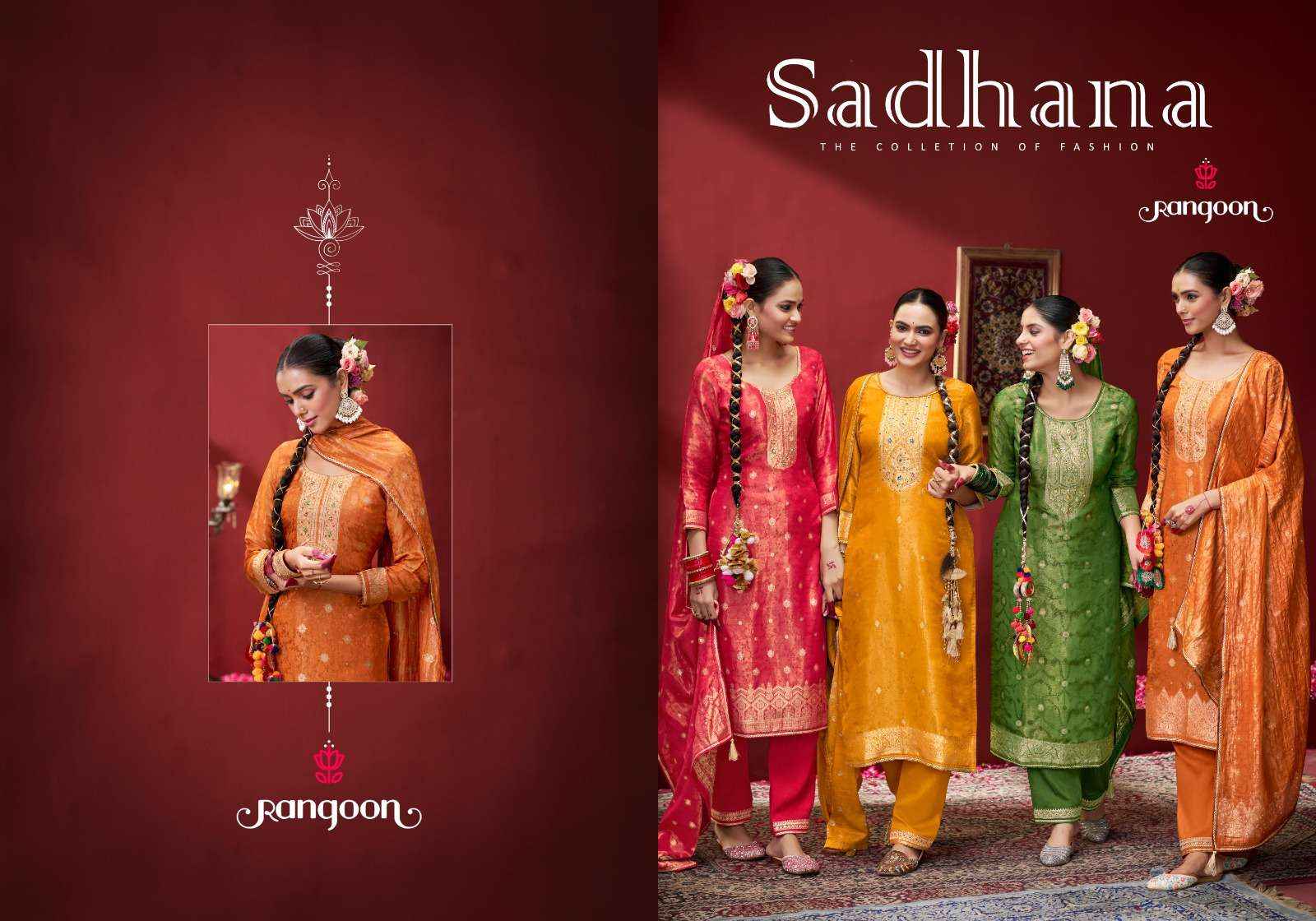 Rangoon Sadhana Jacquard Readymade Suit Wholesale Catalog Surat ( 4 Pcs Catalogue )