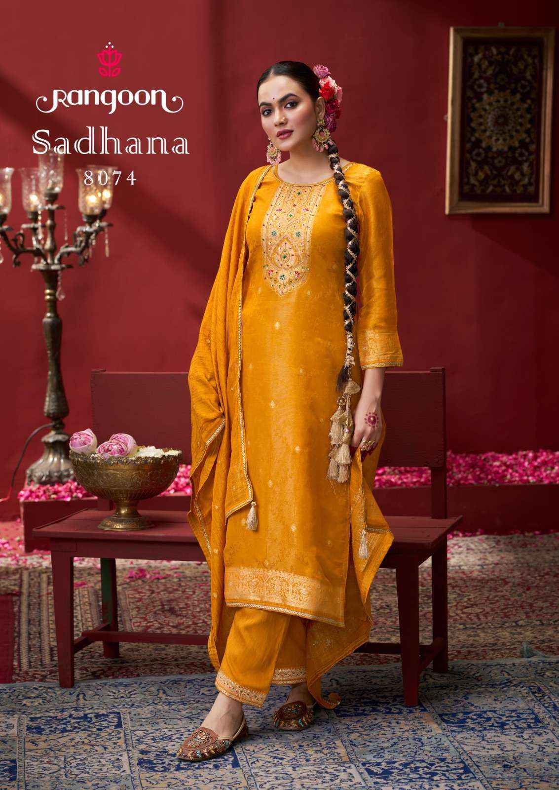 Rangoon Sadhana Jacquard Readymade Suit Wholesale Catalog Surat ( 4 Pcs Catalogue )